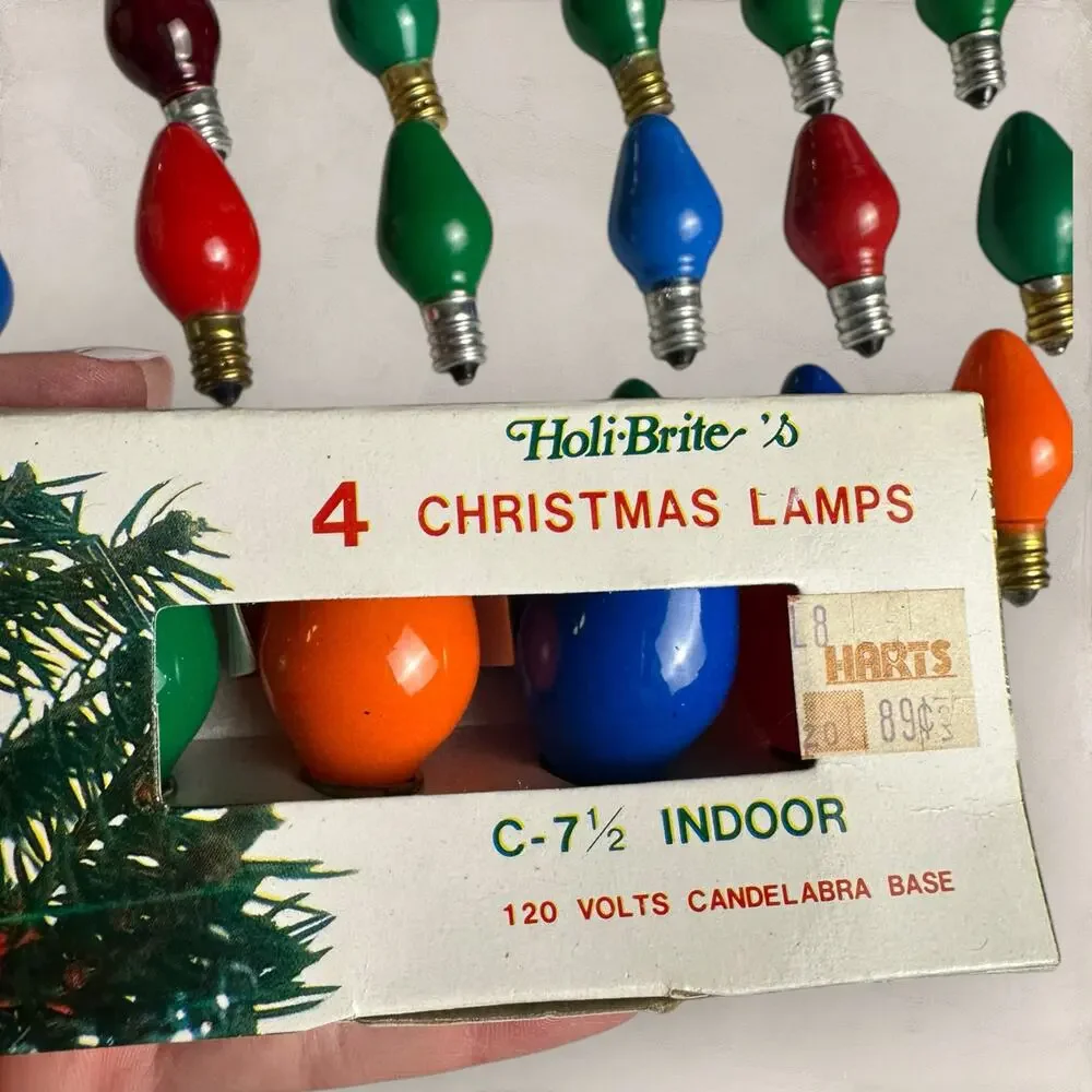 Vintage Christmas Tree Lamp light bulbs blue green orange Red c 7 1/2 lot 32